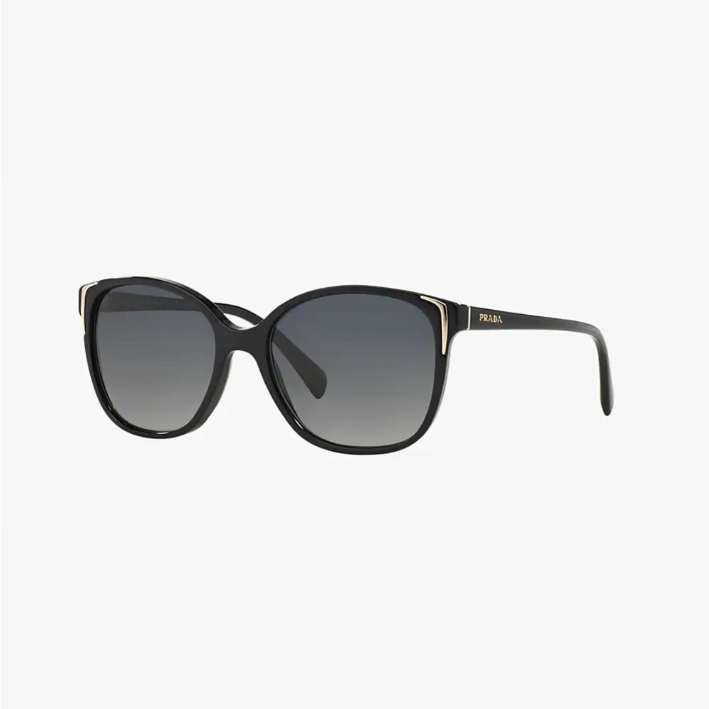 Prada PR 01OS Polarized Sunglasses in Black/Polar Gray Gradient Lenses